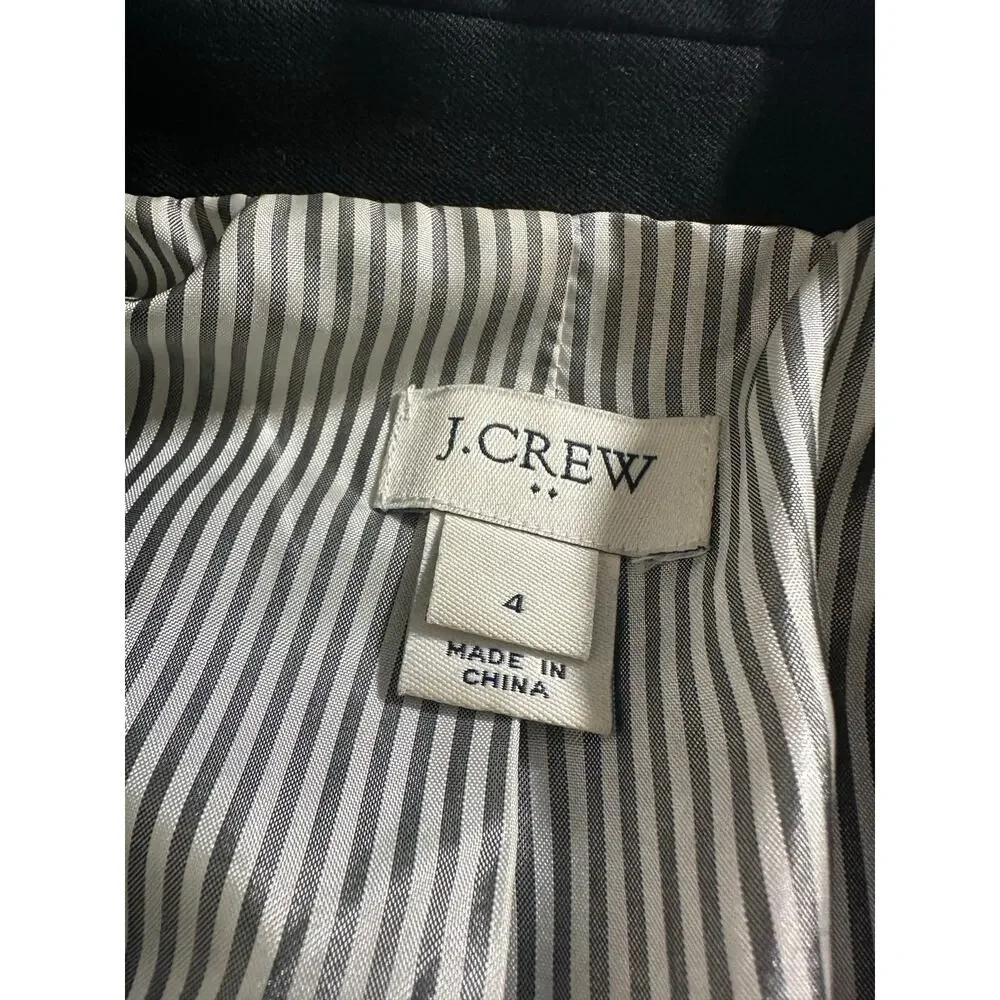 J.‎ Crew Two Button Blazer Black Gold Buttons Classic Size 4 EUC Factory